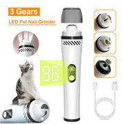 Pet Automatic Nail Piercing Device 3-speed LED Electric